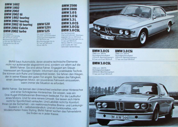 BMW Modelprogram 1971 Carbrochure (10369)